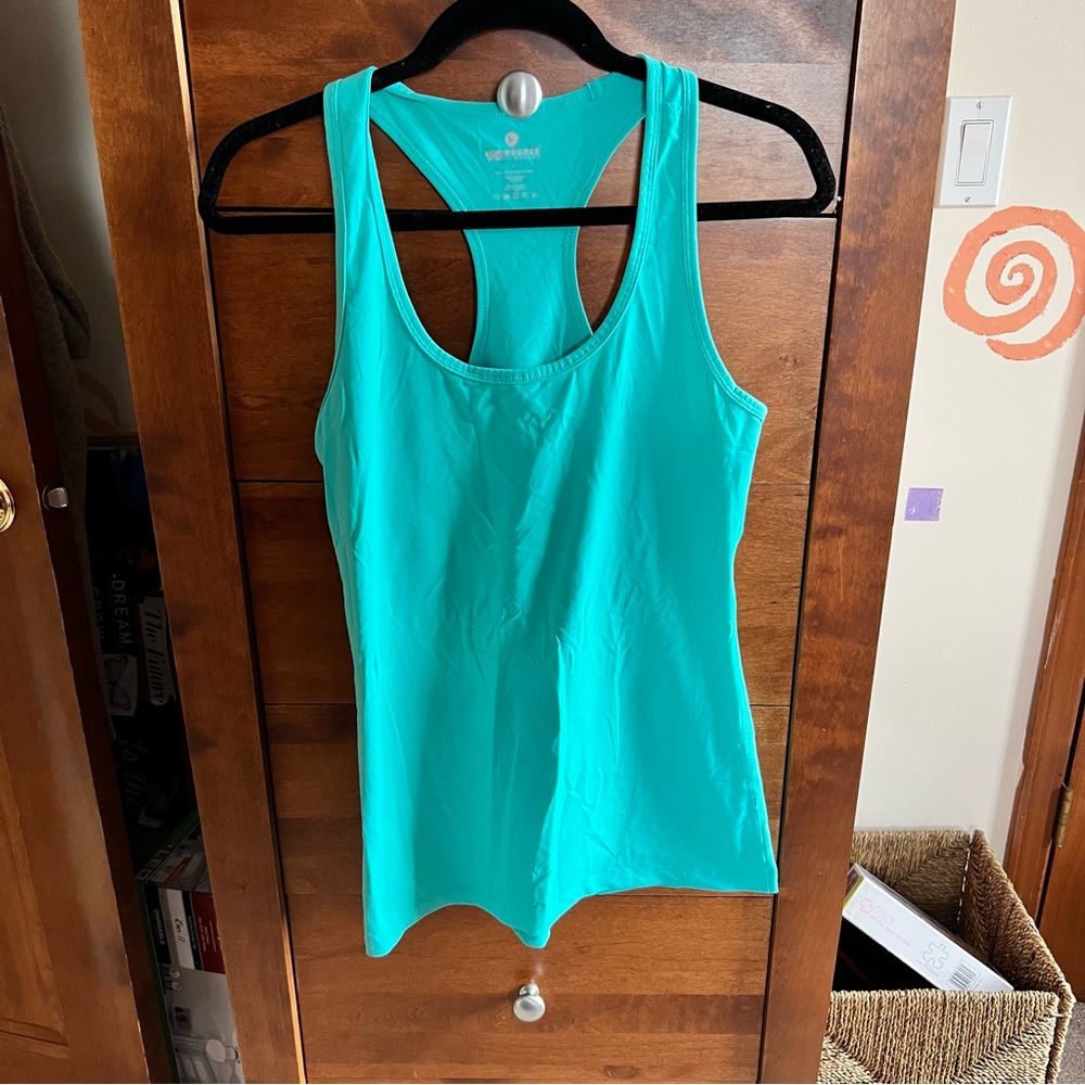 TEAL 90 DEGREE REFLEX RACERBACK WORKOUT TANK TOP LARGE
